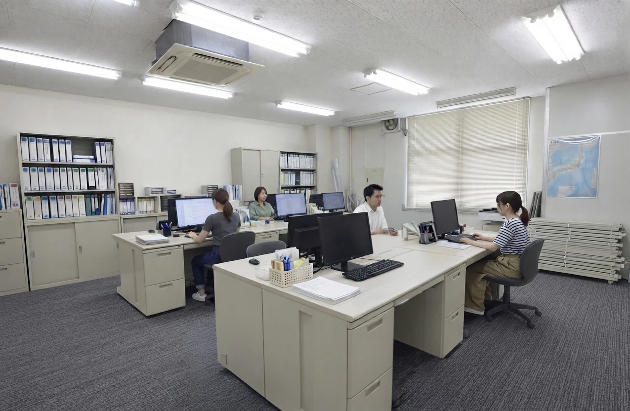 事務所内の仕事風景